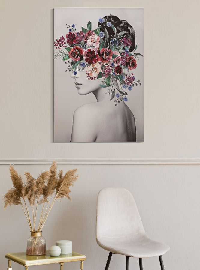 Tablou Canvas Lady Flower -B- Multicolor, 80 x 120 cm