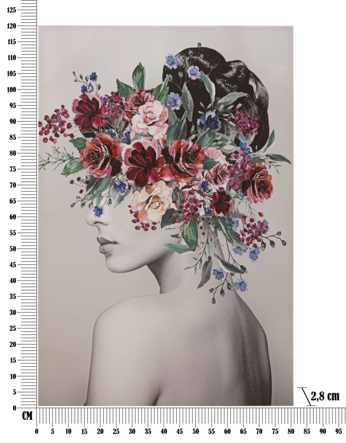 Tablou Canvas Lady Flower -B- Multicolor, 80 x 120 cm (5)