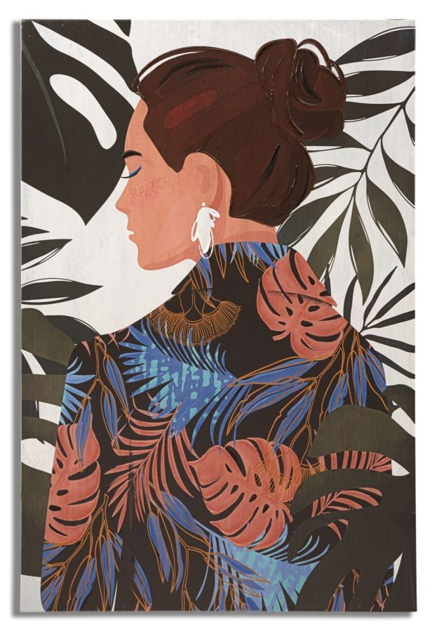 Tablou Canvas Lady Jungle -B- Multicolor, 80 x 120 cm