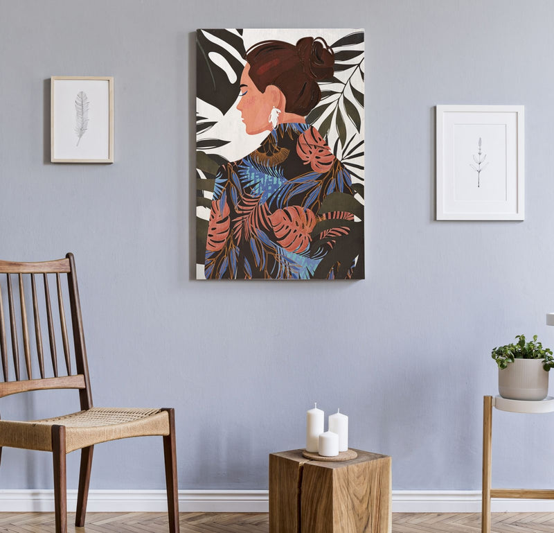 Tablou Canvas Lady Jungle -B- Multicolor, 80 x 120 cm (1)