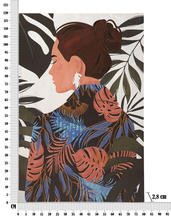 Tablou Canvas Lady Jungle -B- Multicolor, 80 x 120 cm (5)