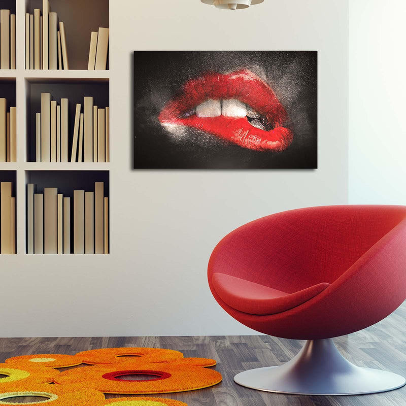 Tablou Canvas Led Red Lips 4570DACT-64 Multicolor, 70 x 45 cm (1)