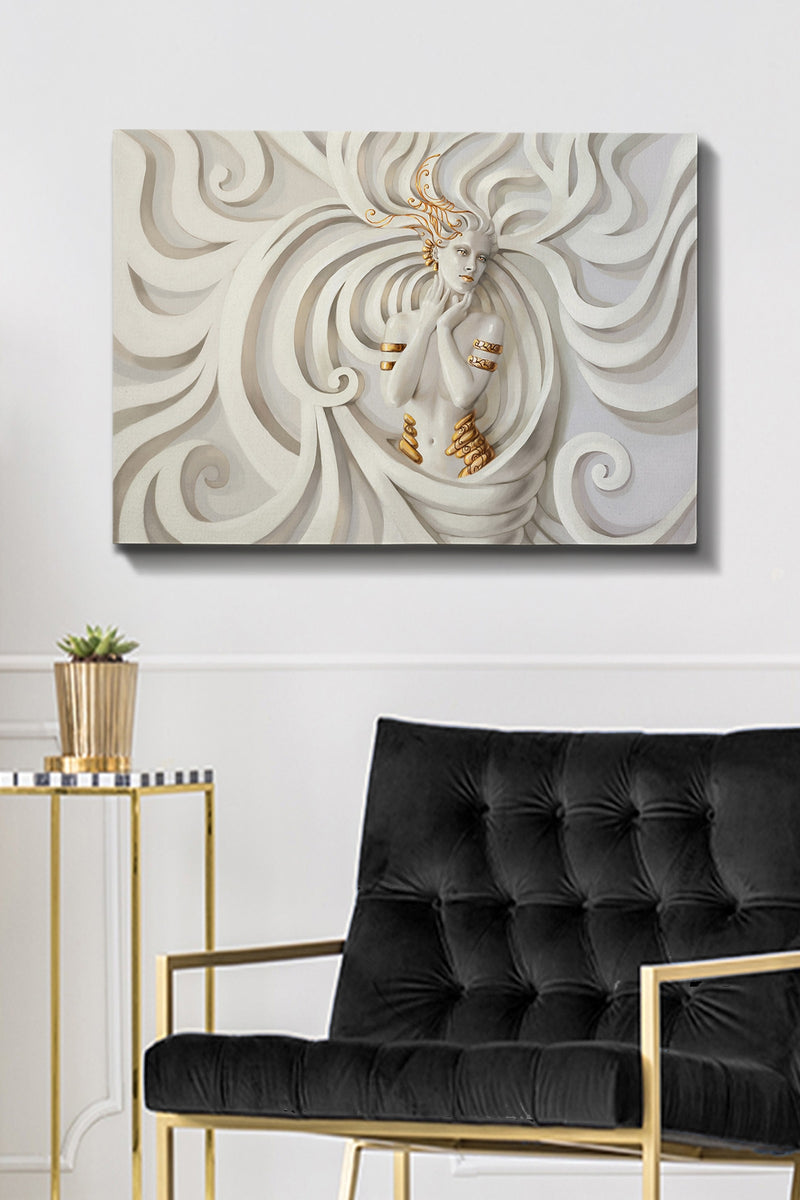 Tablou Canvas Melina 93 Crem / Auriu, 100 x 70 cm