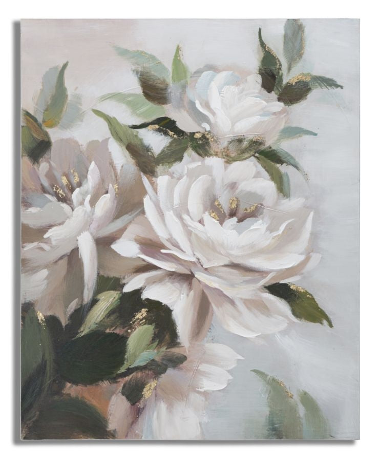 Tablou pictat manual, Blooming Roses Multicolor, 100 x 80 cm