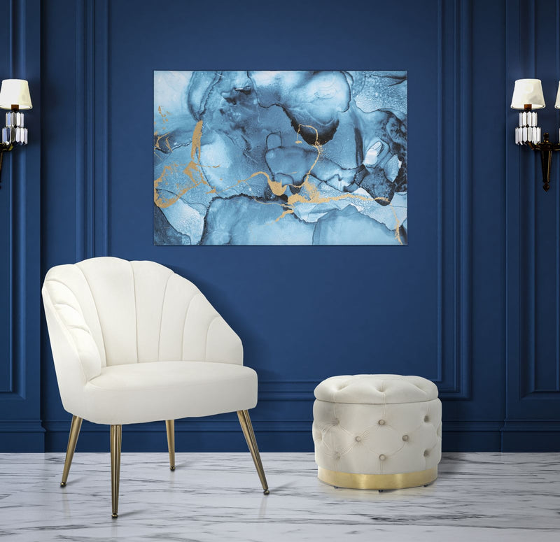 Tablou pictat manual, Blu Rey Albastru, 80 x 120 cm (1)