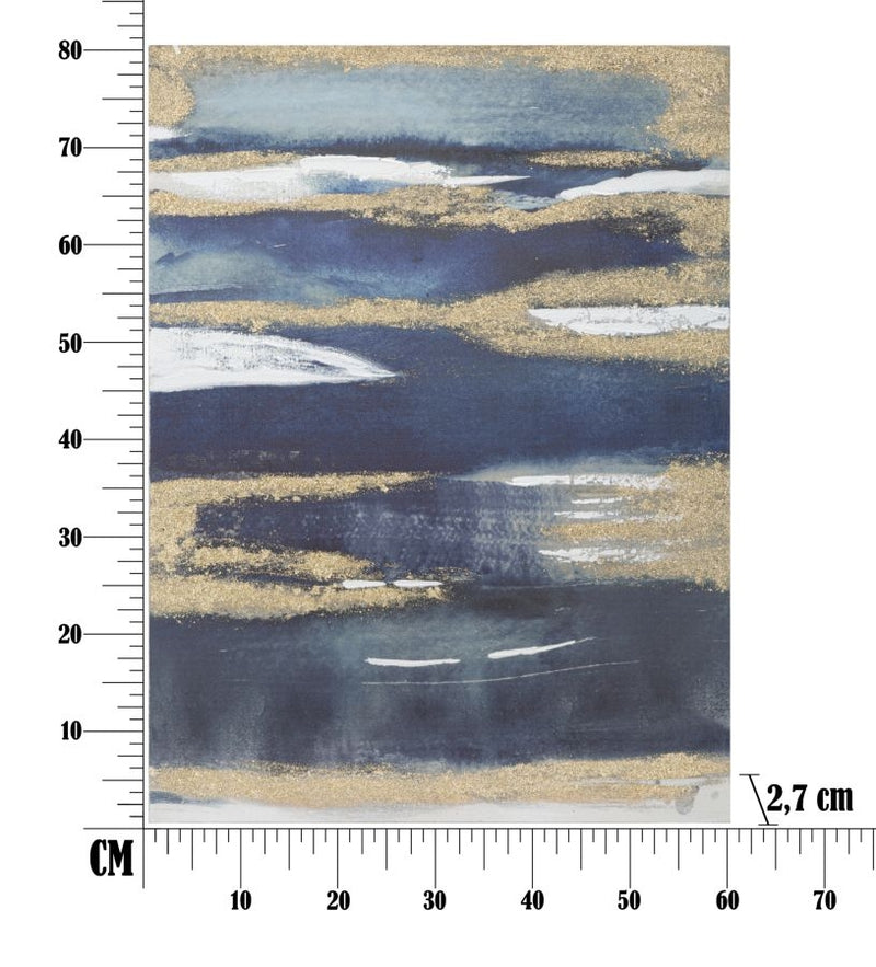 Tablou pictat manual, Dark Blue Multicolor, 60 x 80 cm (5)