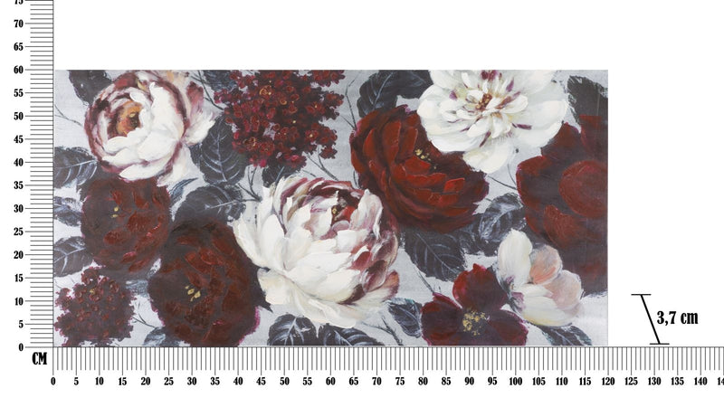 Tablou pictat manual, Dark Flowers Multicolor, 120 x 60 cm (5)