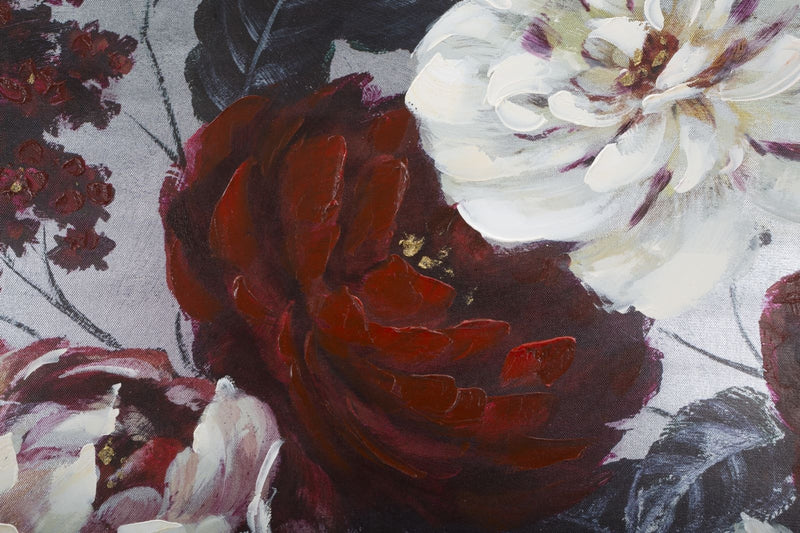Tablou pictat manual, Dark Flowers Multicolor, 120 x 60 cm (2)