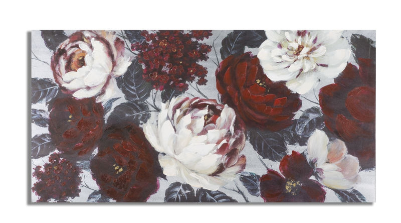 Tablou pictat manual, Dark Flowers Multicolor, 120 x 60 cm (1)