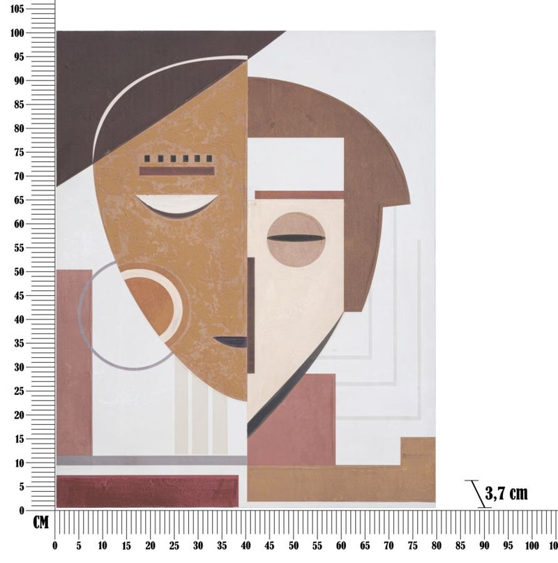 Tablou pictat manual, Ethnic Face Multicolor, 80 x 100 cm (5)