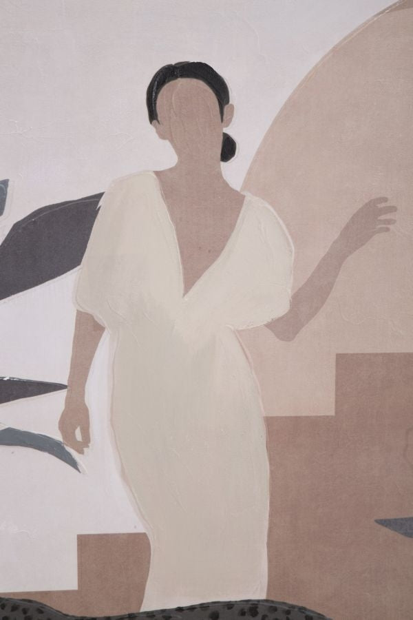 Tablou pictat manual, Lady C Multicolor, 80 x 100 cm (2)