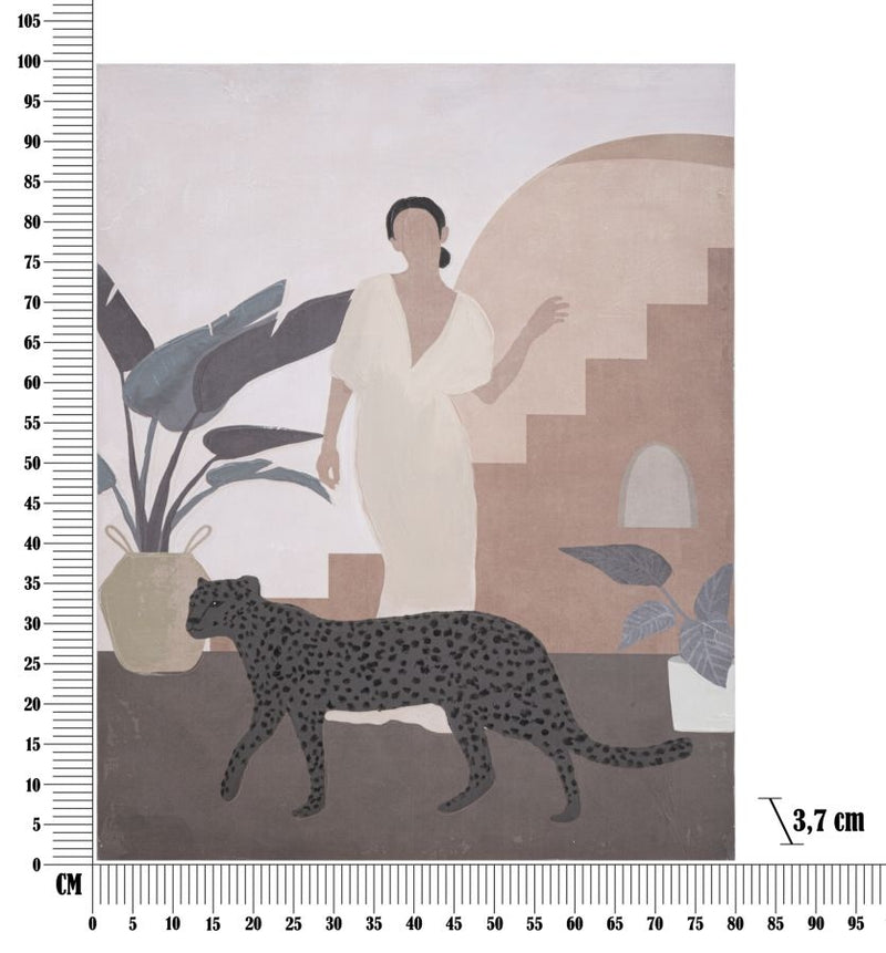 Tablou pictat manual, Lady C Multicolor, 80 x 100 cm (5)