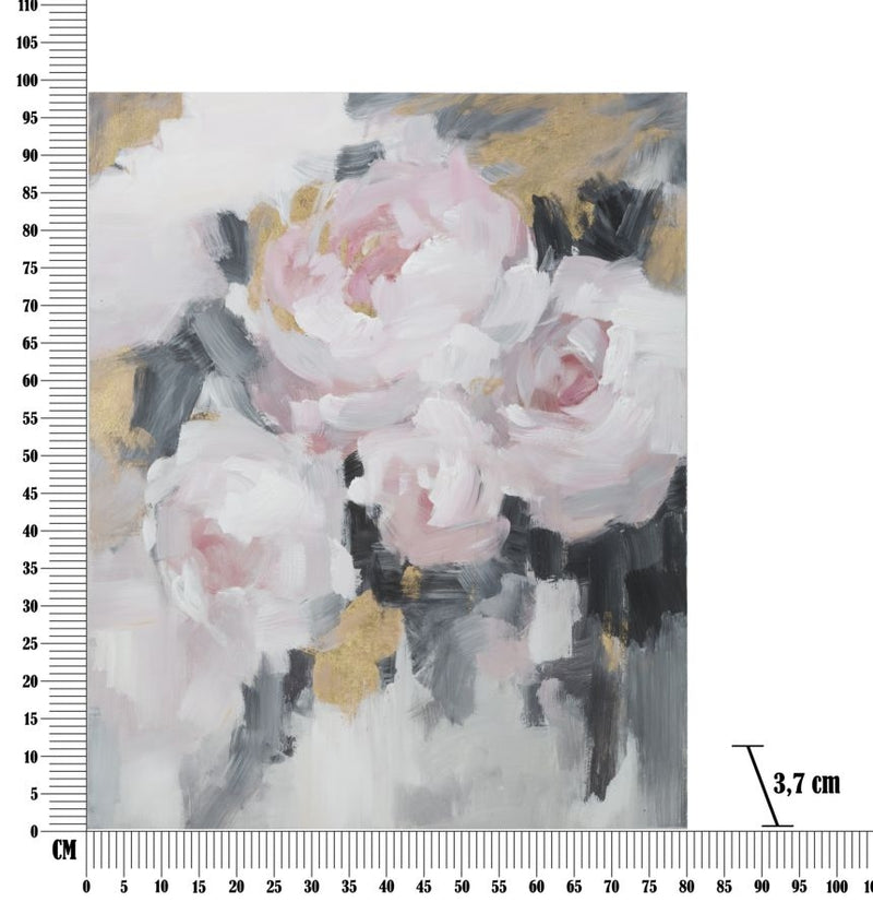 Tablou pictat manual, Pink Flowy Multicolor, 80 x 100 cm (6)
