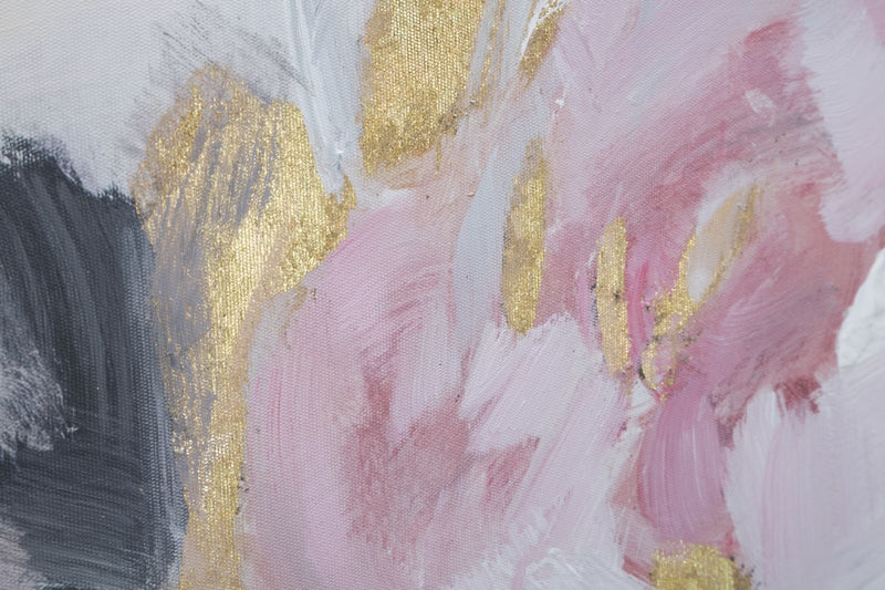 Tablou pictat manual, Pink Flowy Multicolor, 80 x 100 cm (3)
