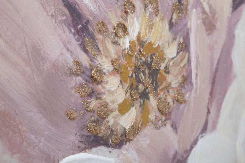 Tablou pictat manual, Soft Pink Flowers Multicolor, 100 x 80 cm (3)