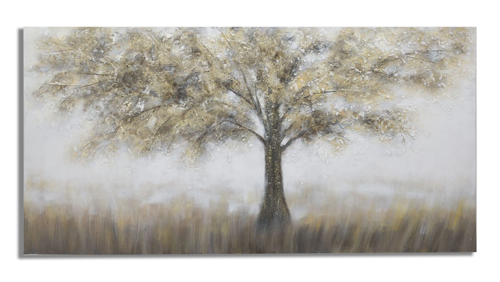 Tablou pictat manual Tree Dark A Multicolor, 140 x 70 cm (1)