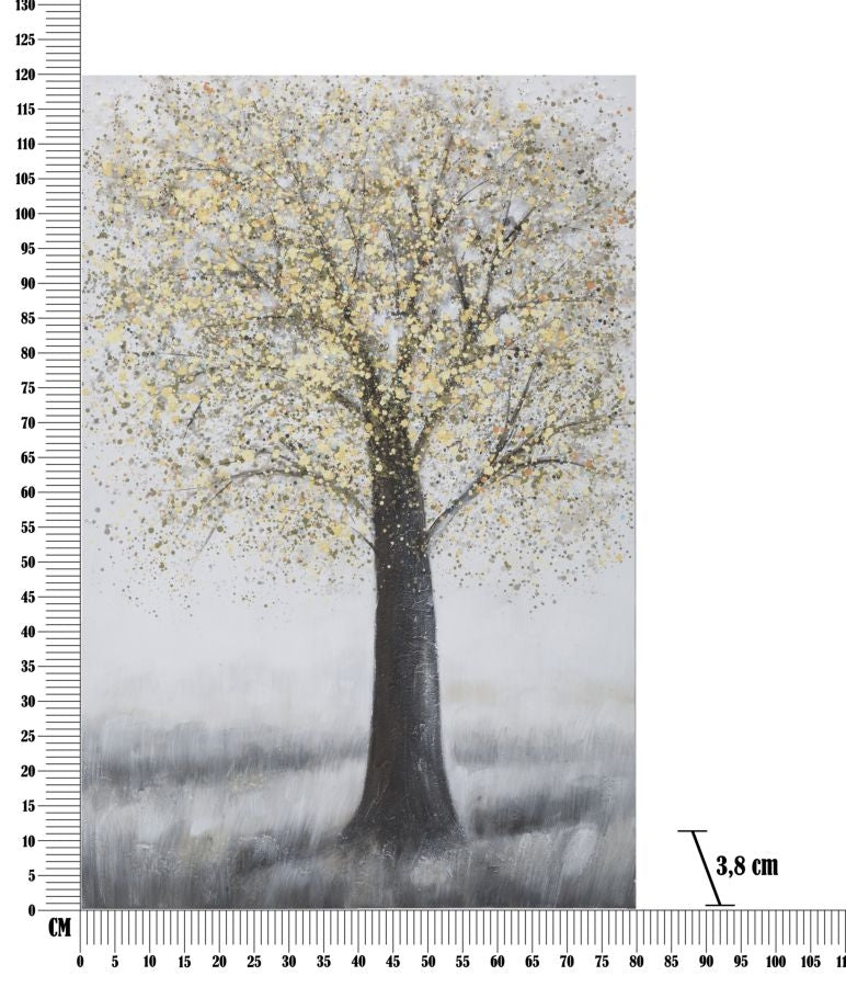Tablou pictat manual Tree Simple A Multicolor, 80 x 120 cm (6)
