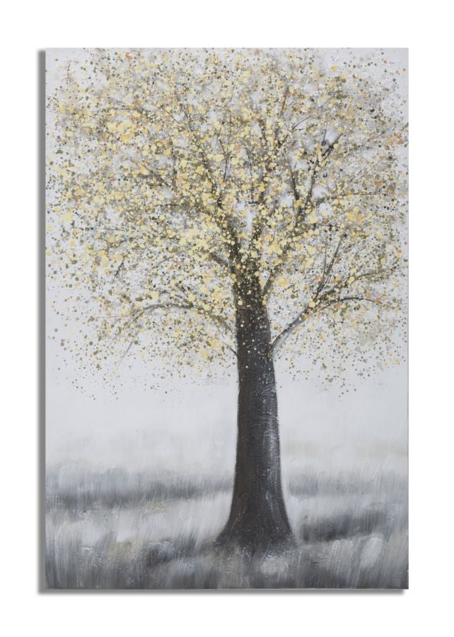 Tablou pictat manual Tree Simple A Multicolor, 80 x 120 cm (1)