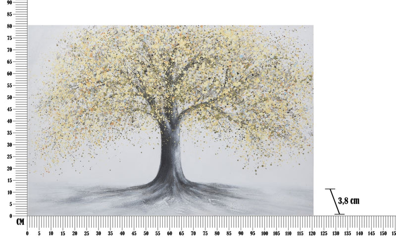 Tablou pictat manual Tree Simple B Multicolor, 120 x 80 cm (5)