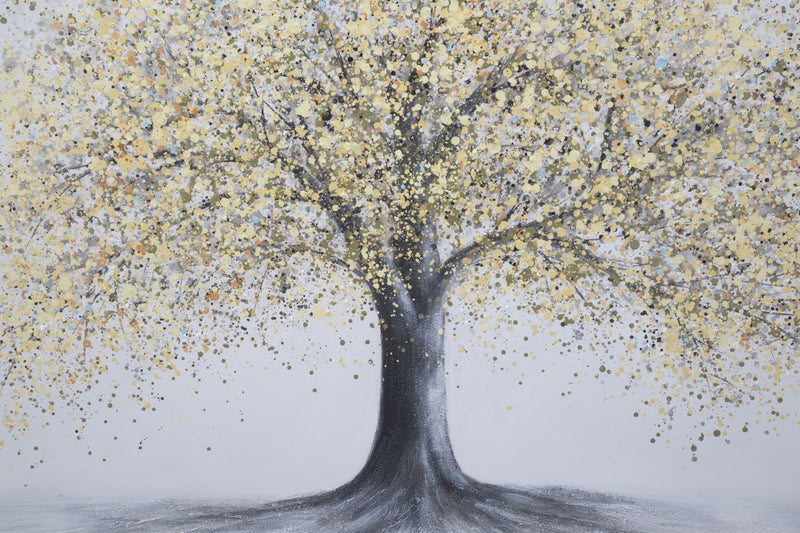 Tablou pictat manual Tree Simple B Multicolor, 120 x 80 cm (2)