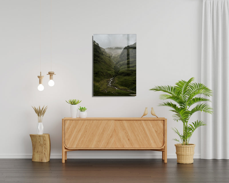 Tablou Sticla Mountain River 1162 Verde, 30 x 45 cm (2)