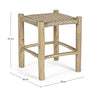 Taburet din fibre sintetice si lemn de tec, Lampok Natural, l38xA38xH45 cm (4)