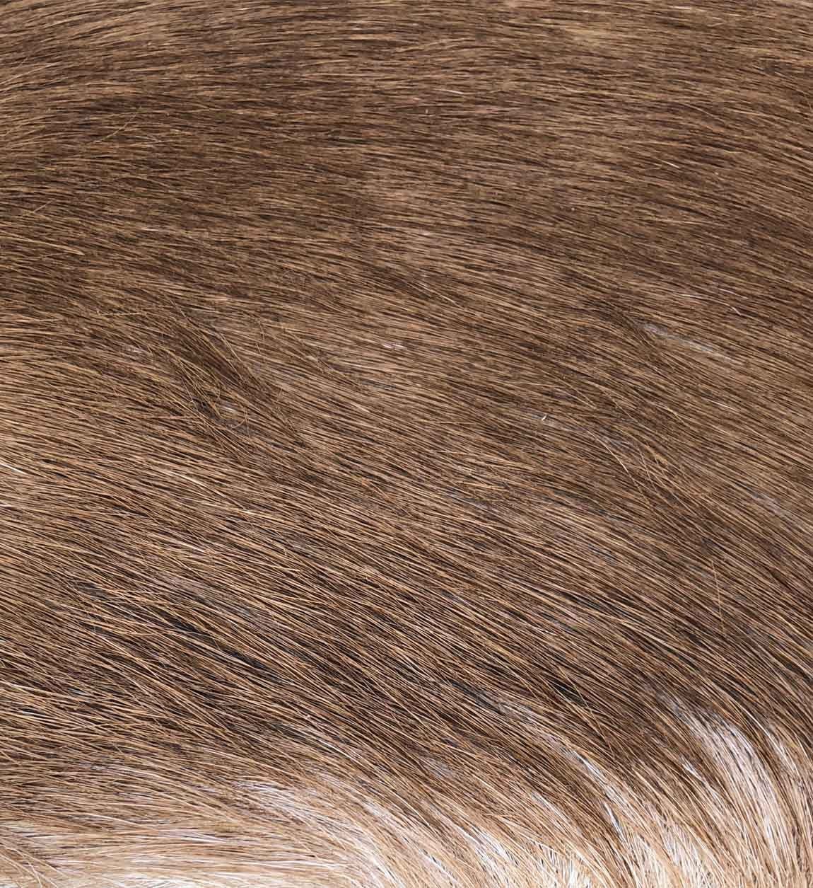 Taburet tapitat cu piele naturala si picioare din lemn, Goat Square Maro / Natural, l30xA30xH45 cm (3)