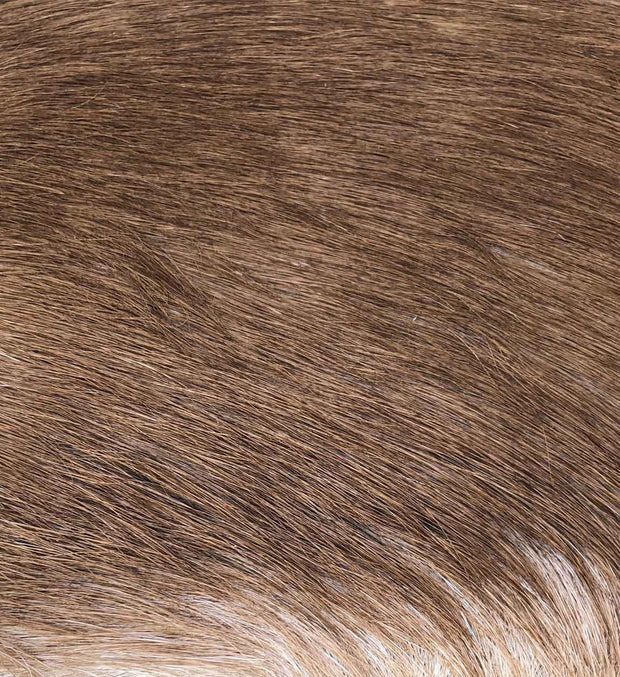 Taburet tapitat cu piele naturala si picioare din lemn, Goat Square Maro / Natural, l30xA30xH45 cm (3)