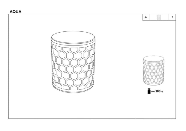 Taburet tapitat cu stofa, Aquarius Velvet Roz Deschis, Ø36xH44 cm (5)