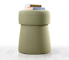 Asir Taburet tapitat cu stofa, Beans Verde Olive, Ø40xH50 cm