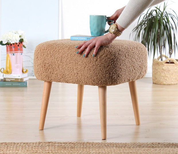 Asir Taburet tapitat cu stofa boucle, Moouv Maro, l45xA45xH43 cm