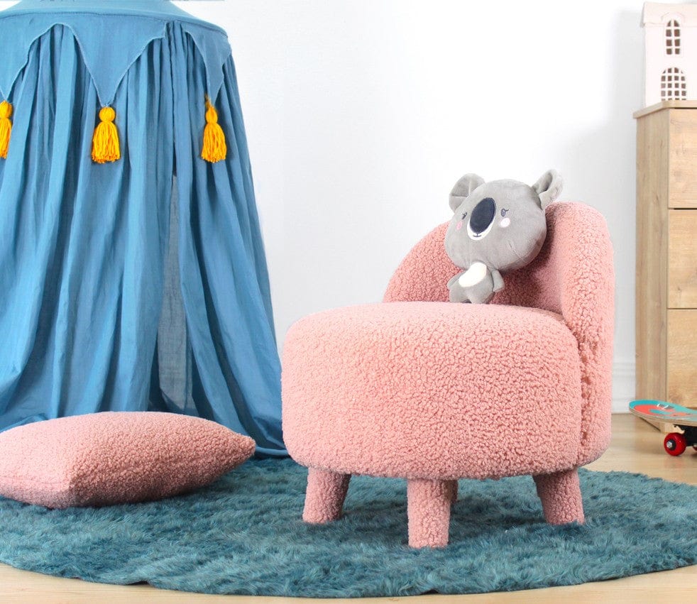 Asir Taburet tapitat cu stofa boucle, Moouv Roz, Ø46xH51 cm