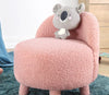 Asir Taburet tapitat cu stofa boucle, Moouv Roz, Ø46xH51 cm