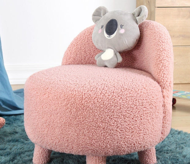 Asir Taburet tapitat cu stofa boucle, Moouv Roz, Ø46xH51 cm