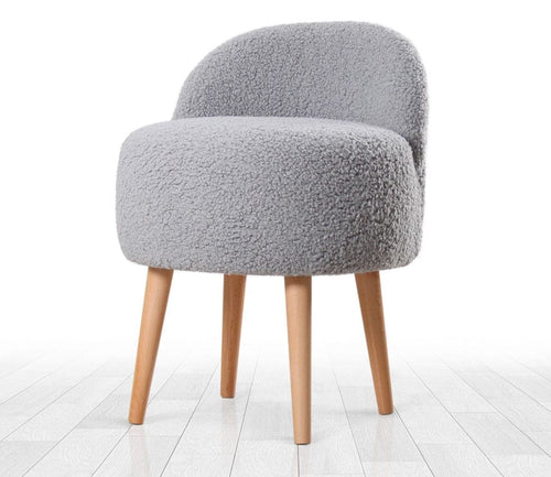 Asir Taburet tapitat cu stofa boucle, Rufmee Gri, l48xA48xH64 cm