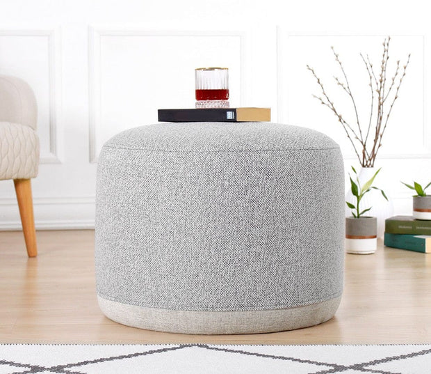 Asir Taburet tapitat cu stofa, Cedre Gri deschis, Ø51xH41 cm