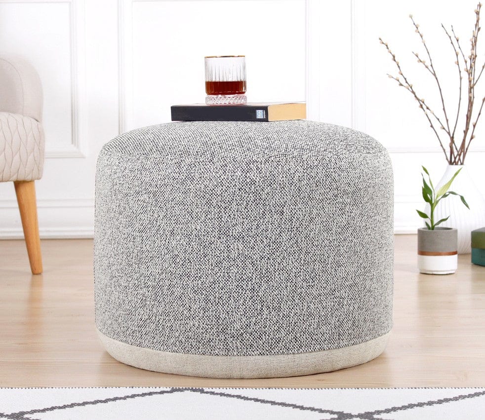 Asir Taburet tapitat cu stofa, Cedre Gri, Ø51xH41 cm