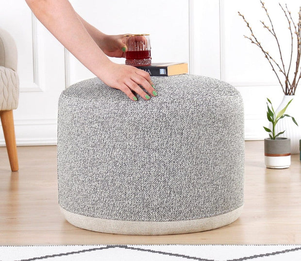 Asir Taburet tapitat cu stofa, Cedre Gri, Ø51xH41 cm