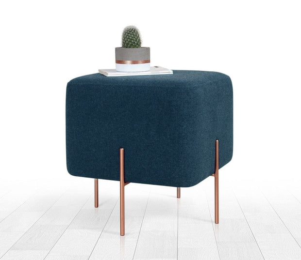 Asir Taburet tapitat cu stofa, Copper Bleumarin, l40xA40xH42 cm