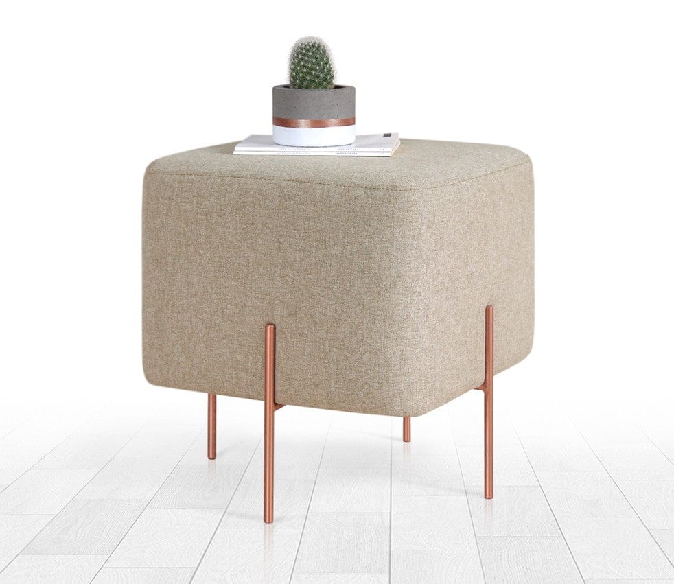 Asir Taburet tapitat cu stofa, Copper Cappuccino, l40xA40xH42 cm