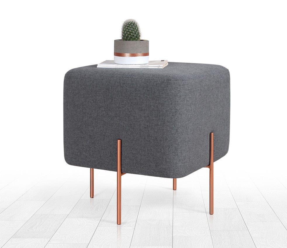 Asir Taburet tapitat cu stofa, Copper Gri Inchis, l40xA40xH42 cm