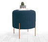 Asir Taburet tapitat cu stofa, Copper Round Bleumarin, Ø40xH42 cm