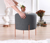Asir Taburet tapitat cu stofa, Copper Round Gri Inchis, Ø40xH42 cm