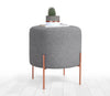 Asir Taburet tapitat cu stofa, Copper Round Gri, Ø40xH42 cm