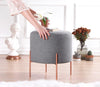 Asir Taburet tapitat cu stofa, Copper Round Gri, Ø40xH42 cm