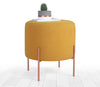 Asir Taburet tapitat cu stofa, Copper Round Mustariu, Ø40xH42 cm