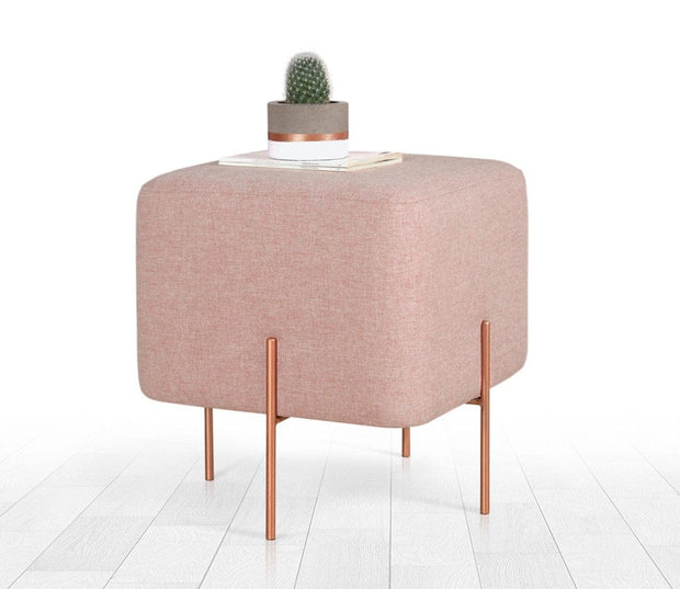 Asir Taburet tapitat cu stofa, Copper Roz, l40xA40xH42 cm