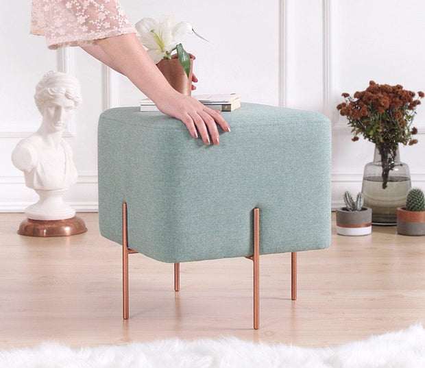 Asir Taburet tapitat cu stofa, Copper Verde Mint, l40xA40xH42 cm