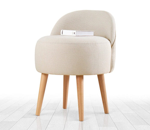 Asir Taburet tapitat cu stofa, Corvile Crem, l48xA48xH64 cm