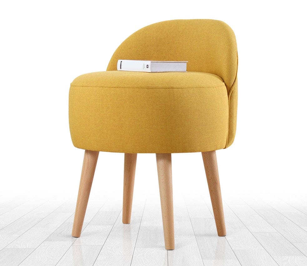 Asir Taburet tapitat cu stofa, Corvile Galben, l48xA48xH64 cm